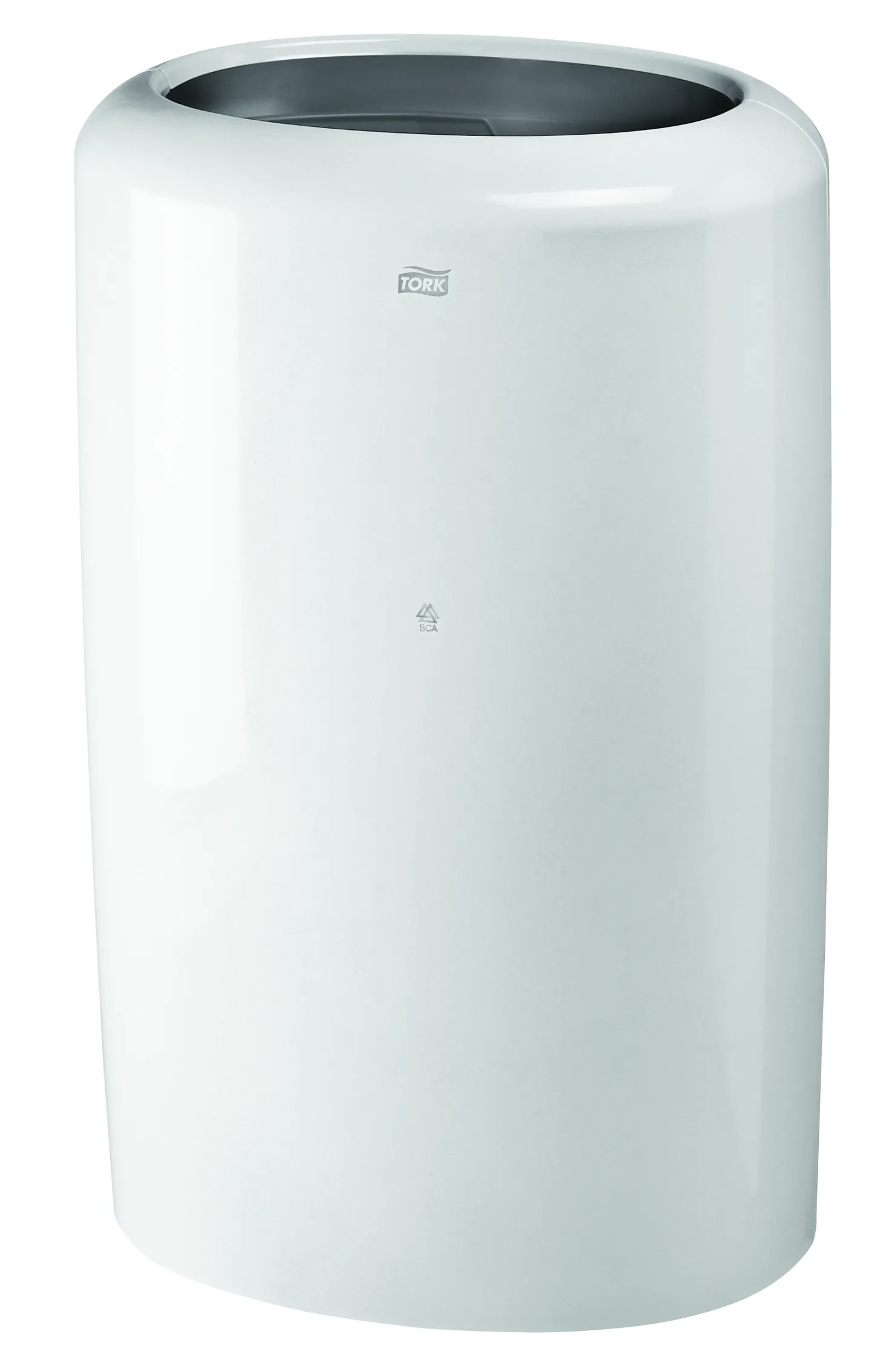Papperskorg Tork B1, 50 liter, vit, vägg eller golv