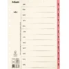 Pappersregister Esselte Servo A4 Jan-Dec, mylarflikar, rosa