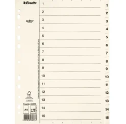 Pappersregister Esselte Servo A4 1-15, ofärgade flikar