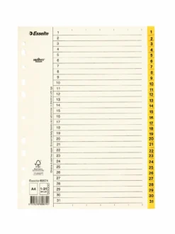 Pappersregister Esselte Servo A4 1-31, gul