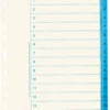 Pappersregister Nordic Office A4 1-15, multihål, blå flik, 10 set
