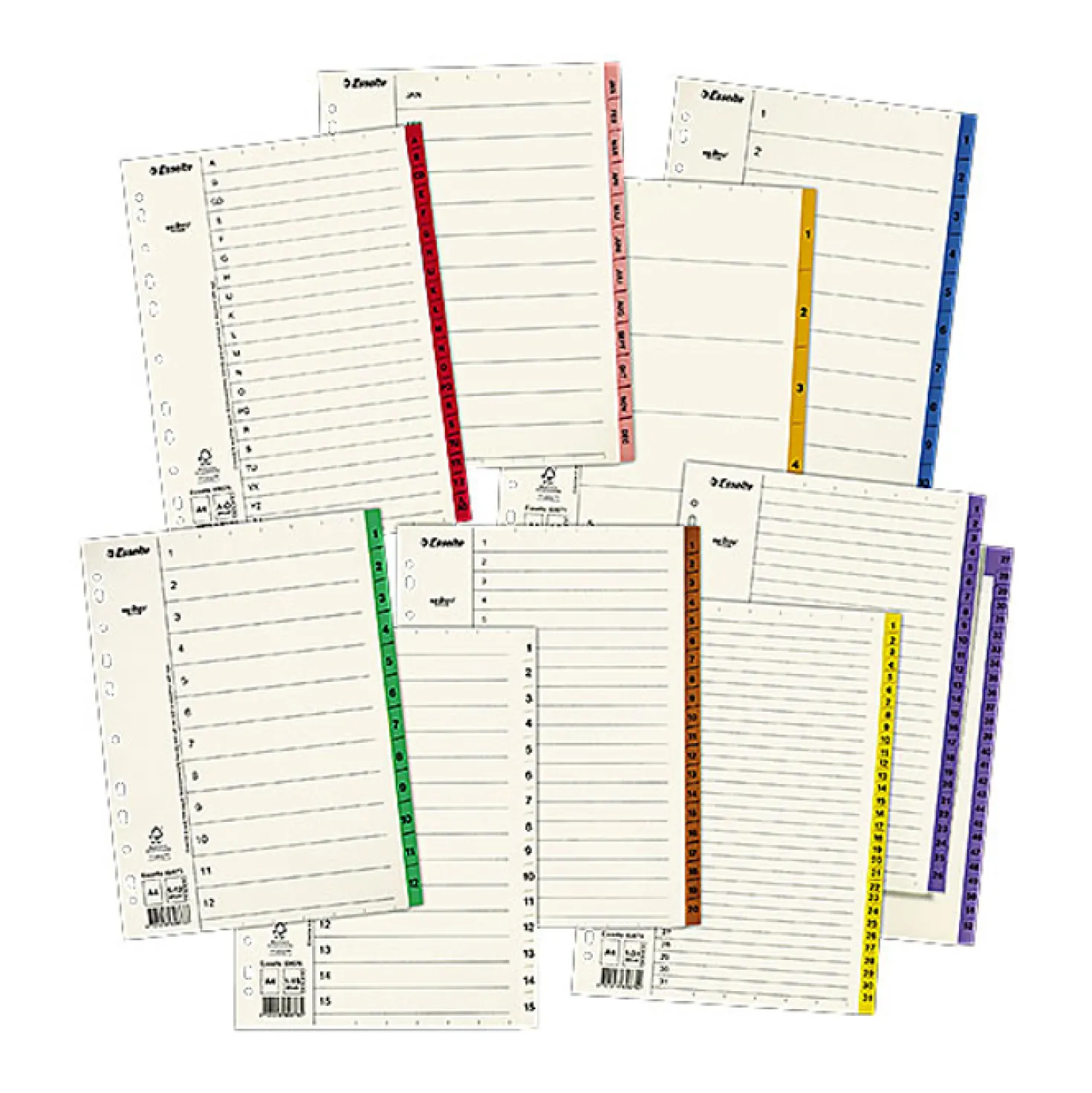 Pappersregister Servo A4 1-12, Mylarförstärkt, grön