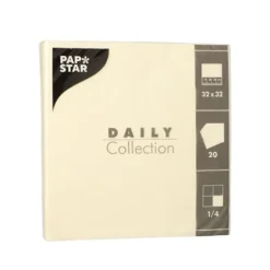 Pappersservett Pappstar Daily Collection, 1/4-vikt, 32x32 cm, creme, 20 st