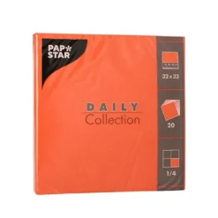 Pappersservett Pappstar Daily Collection 1/4-vikt, nektarin, 32x32 cm, 20 st