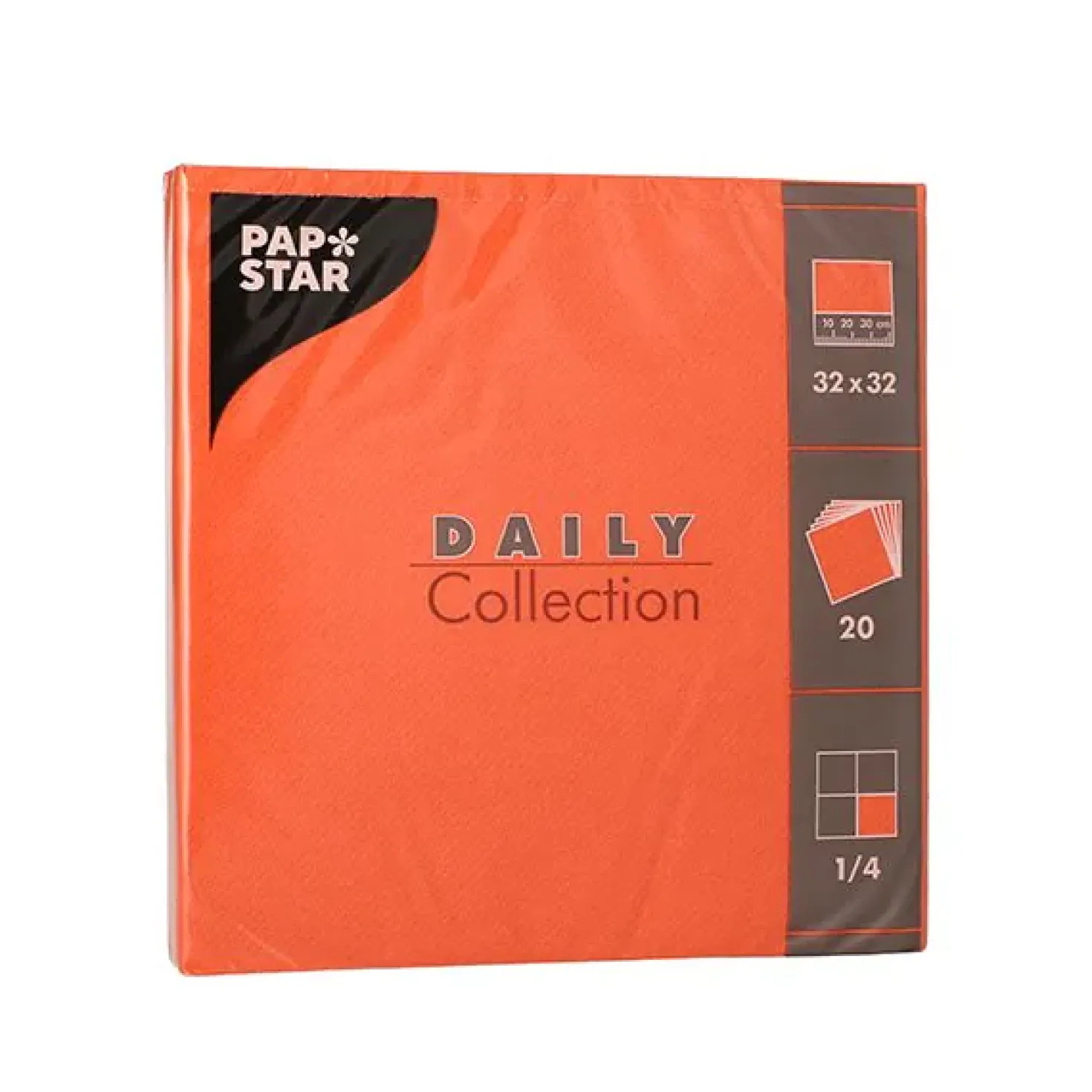 Pappersservett Pappstar Daily Collection 1/4-vikt, nektarin, 32x32 cm, 20 st