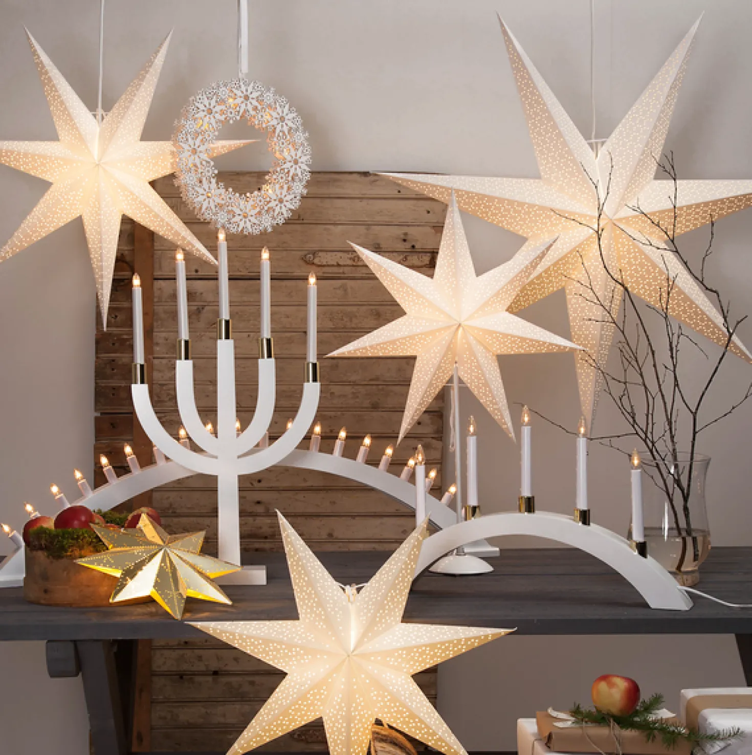 Pappersstjärna Star Trading Dot, vit, 100 cm diameter