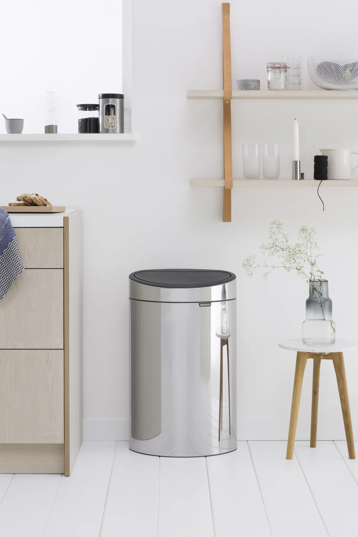 Papperstunna Brabantia Touch Bin Matt Stål, 40L, silver