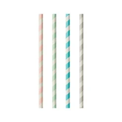 Pappsugrör Papstar Stripes, 20 cm, mixade färger, 100 st