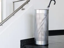Paraplyställ Durable Silver, perforerad metall, rund