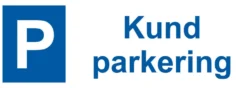 Parkeringsskylt Kundparkering Aluminium, blå/vit, 297x105 mm