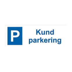 Parkeringsskylt Kundparkering Aluminium, blå/vit, 297x105 mm