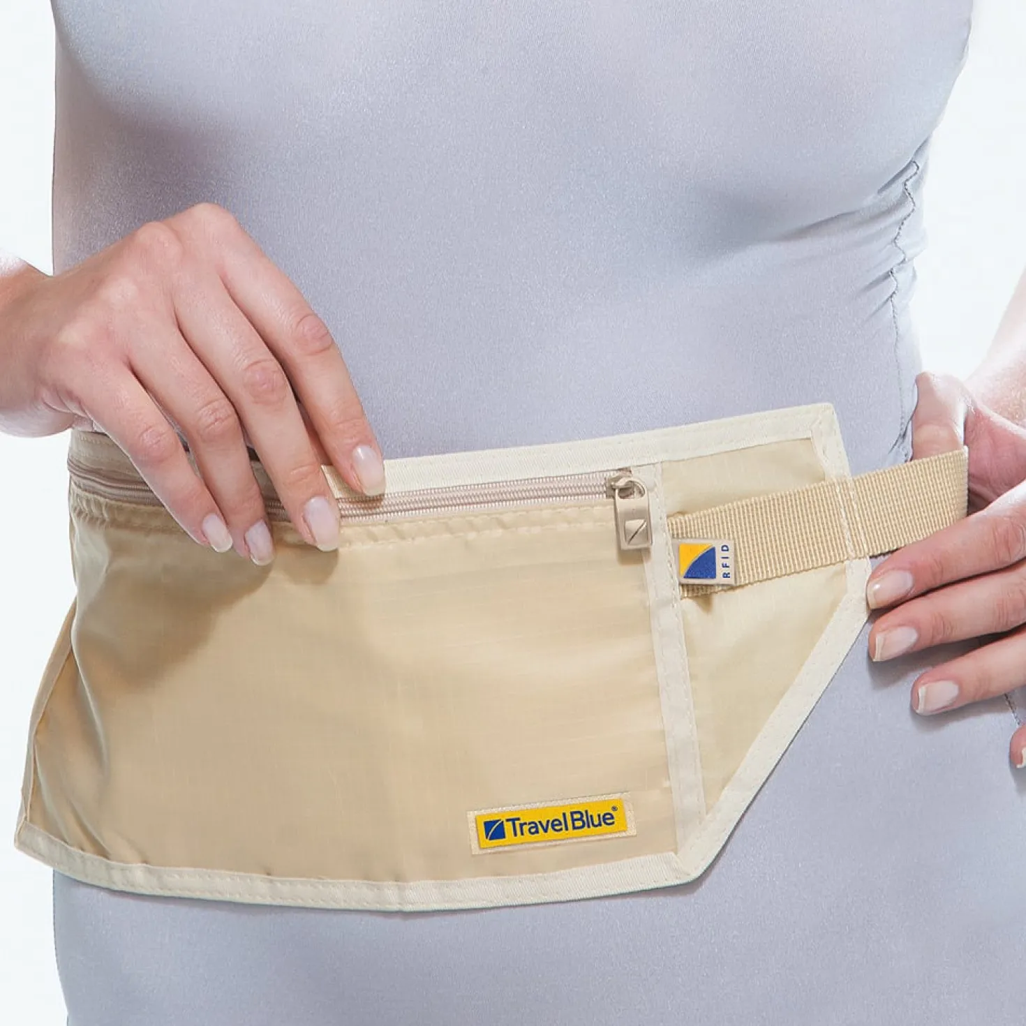 Pengabälte Travelblue RFID-skyddat, svart och beige