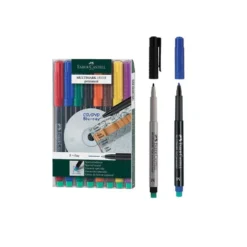 Permanentpenna Faber-Castell Multimark M 8-set, blandade färger