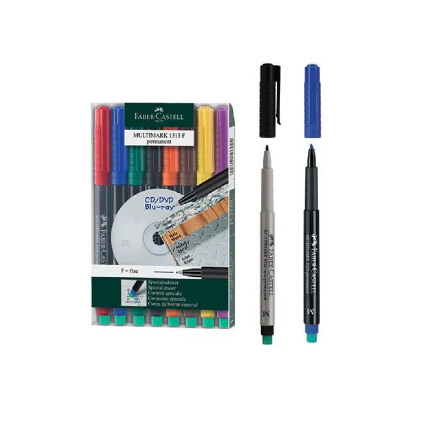 Permanentpenna Faber-Castell Multimark M 8-set, blandade färger