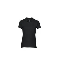Piketröja Dam Gildan Premium Cotton, svart, kortärmad