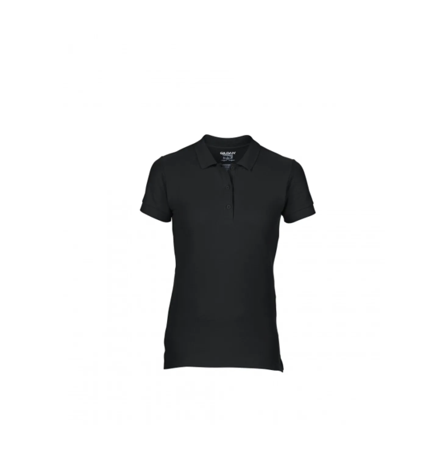 Piketröja Dam Gildan Premium Cotton, svart, kortärmad