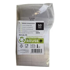 Plastbestick gaffel 18,5cm, "reuse", 50st/fp