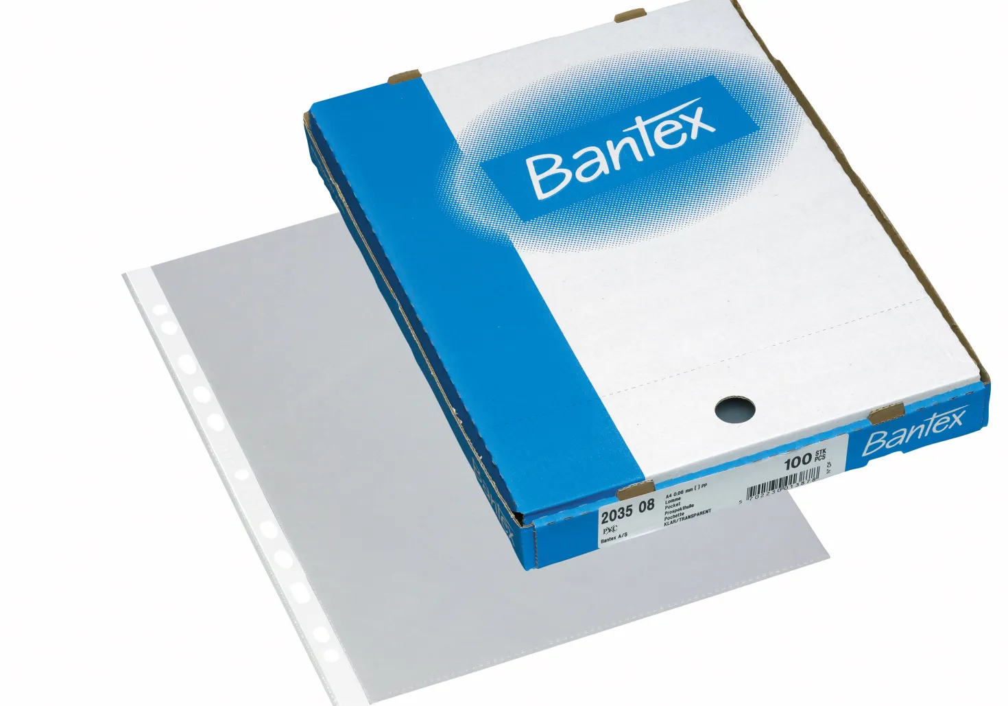 Plastficka Bantex CS A4 präglad, 0,06 mm, 100 st