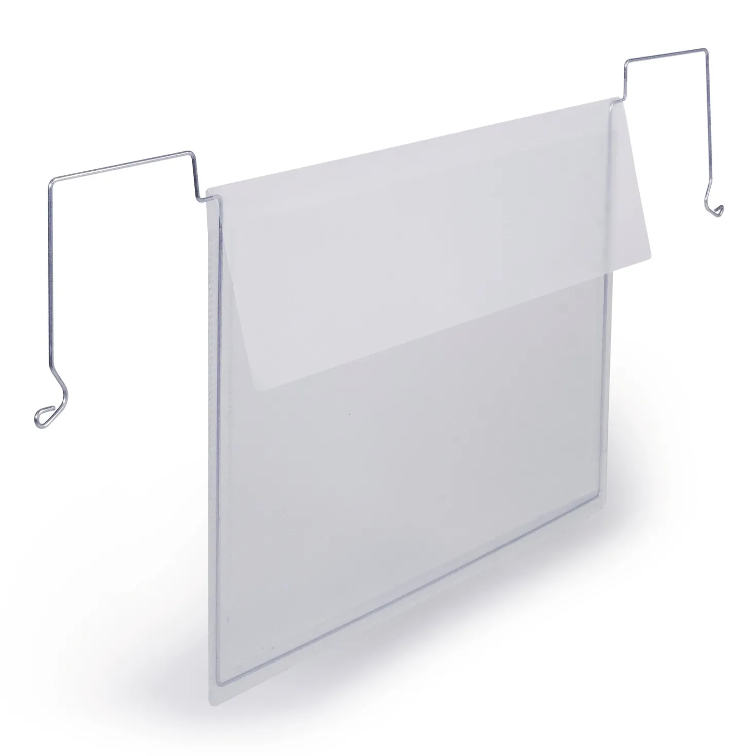 Plastficka Durable A5L med ståltrådsfäste, transparent PP, toppflik