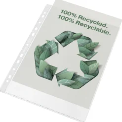 Plastficka Esselte Recycled A4, syrafri, matt, 100 my, 50 st