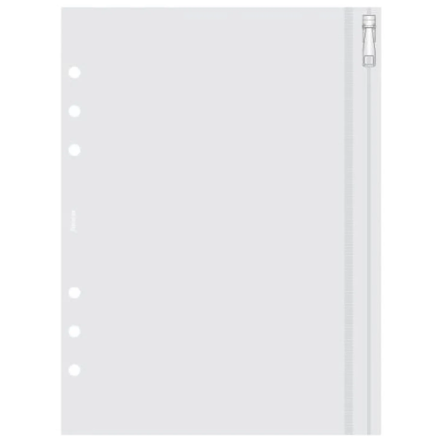 Plastficka Filofax A5 Refill med dragkedja, transparent