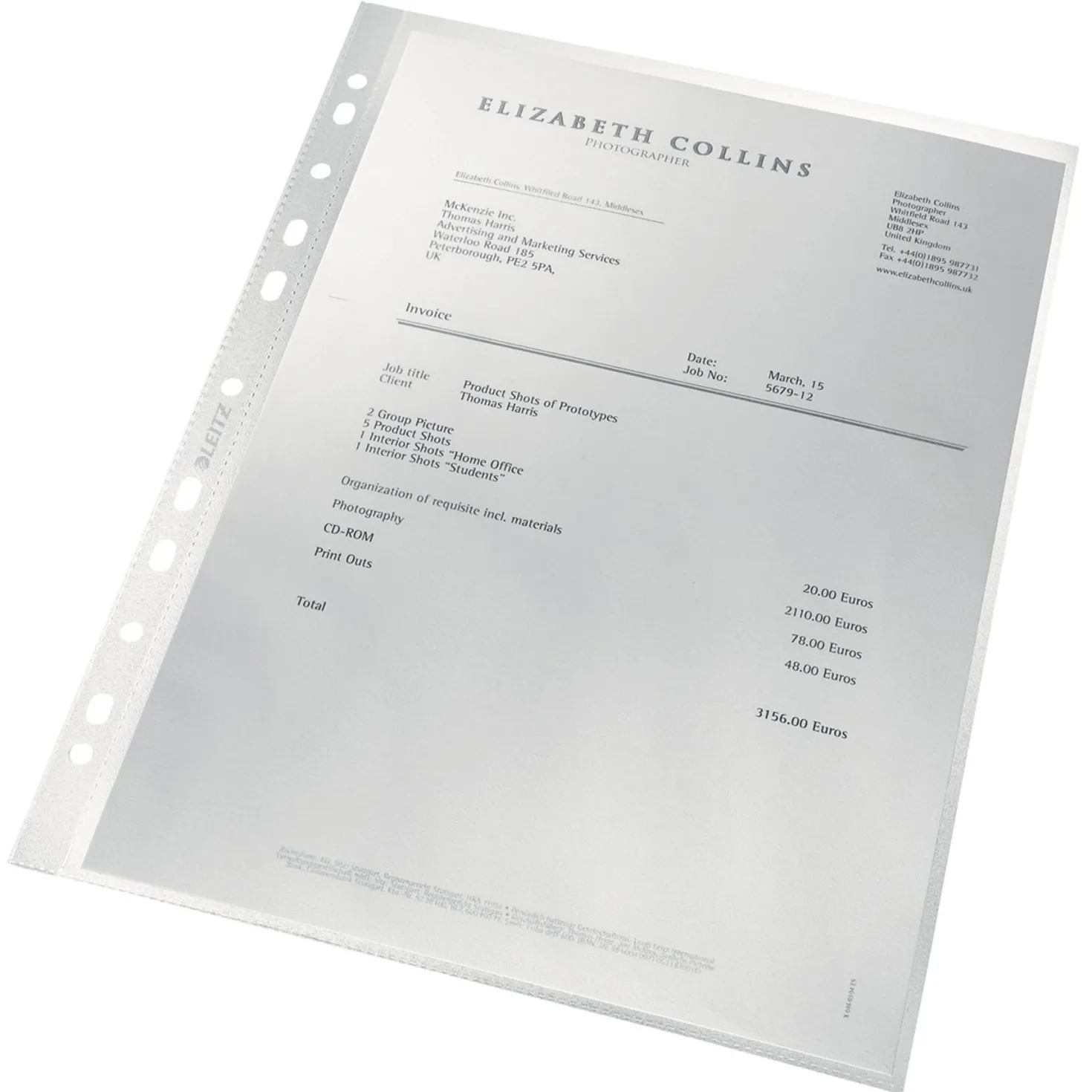 Plastficka Leitz re:cycle CS A4, 0,09 mm, 100 st