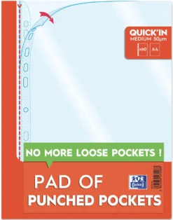 Plastficka Oxford A4 i block, klar, 0,05 mm, 60 st