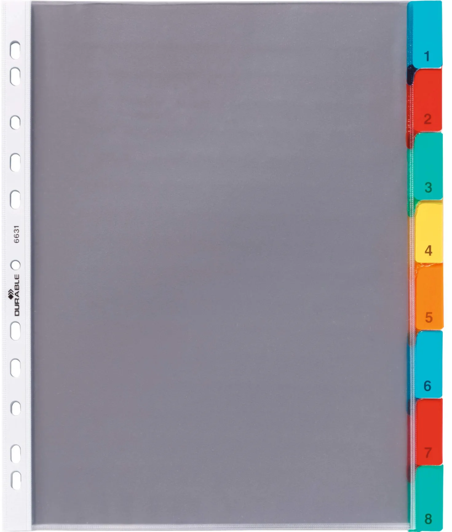 Plastficksregister Durable 8 flikar, A4, svetsade flikar