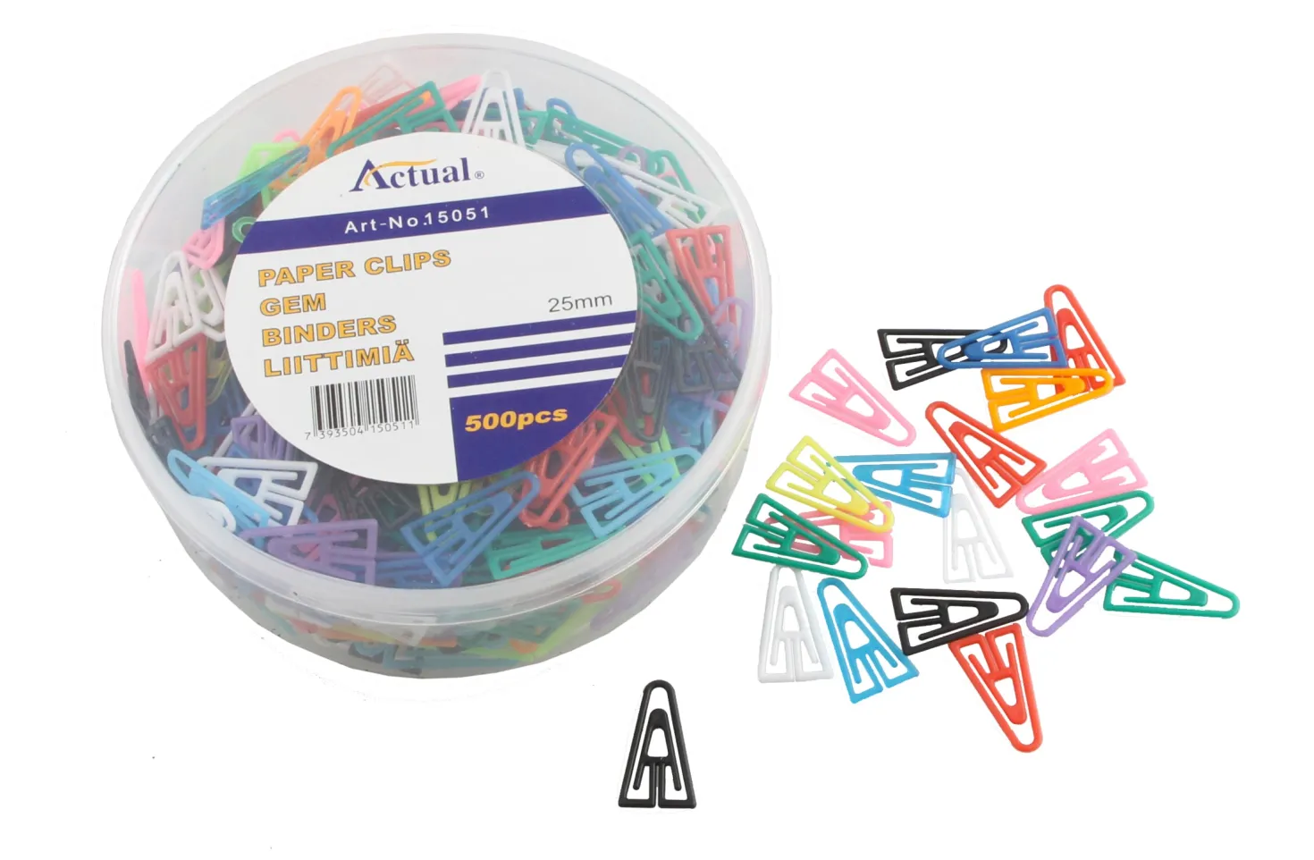 Plastgem Actual 25mm, 15 färger, 500 st