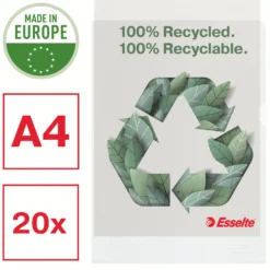 Plastmapp Esselte Recycled A4, 100 my, 20 st