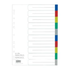 Plastregister BNT Office A4, 10 olikfärgade flikar