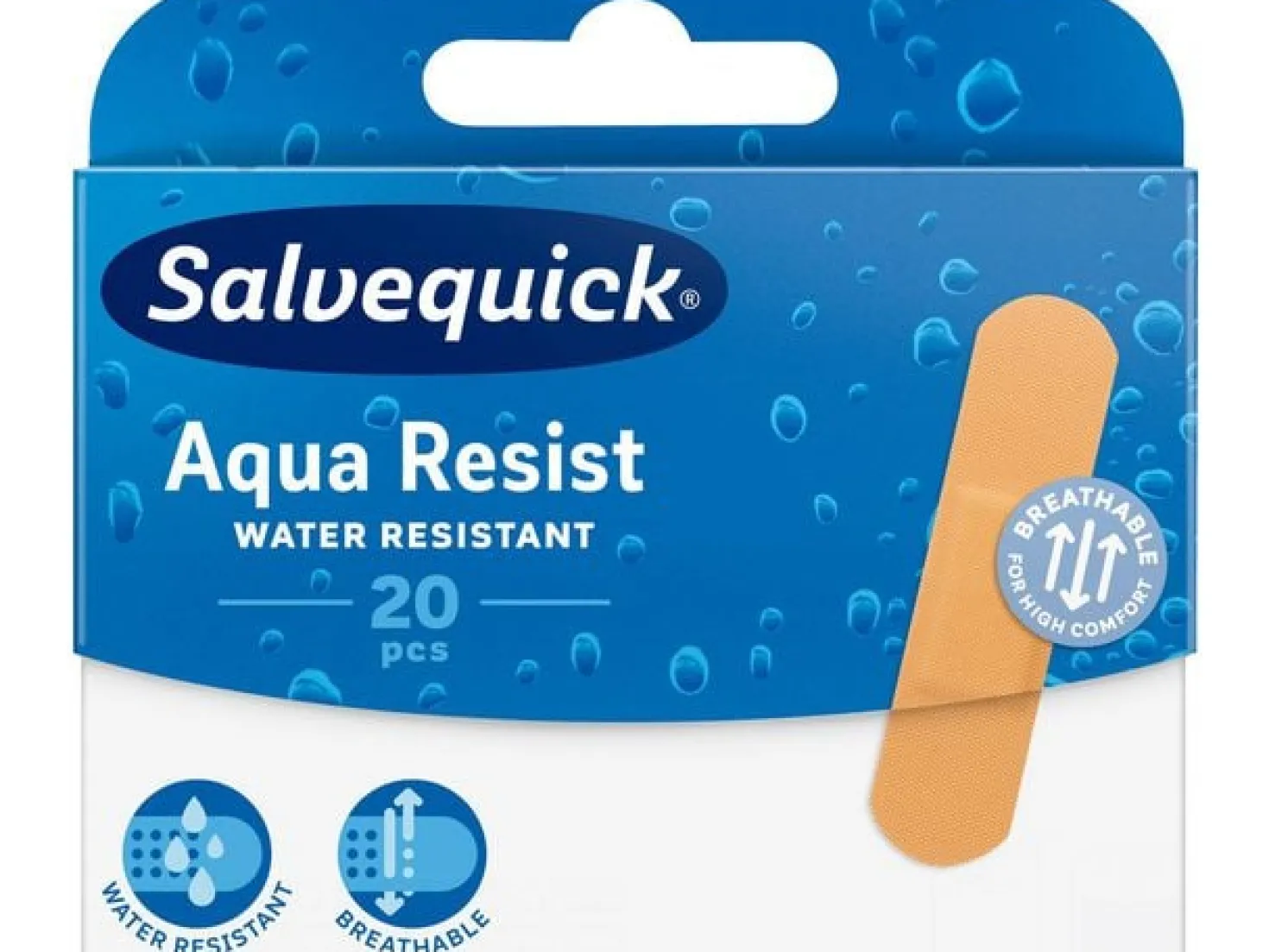 Plåster Salvequick Aqua Resist Medium, vattenavvisande, 20 st