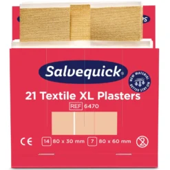 Plåster Salvequick Textil 6470XL Refill, XL, 6x21 st