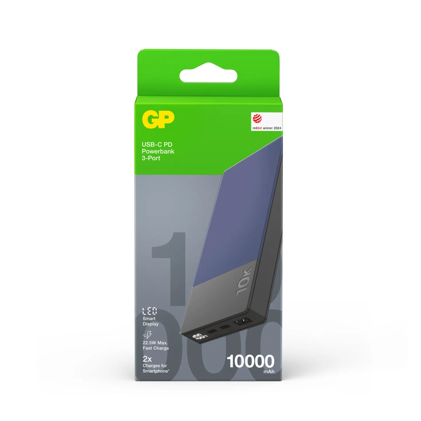 Powerbank GP M2+ 10000 mAh, snabbladdning, blå