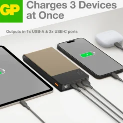 Powerbank GP M2+ 10000 mAh, snabbladdning, beige