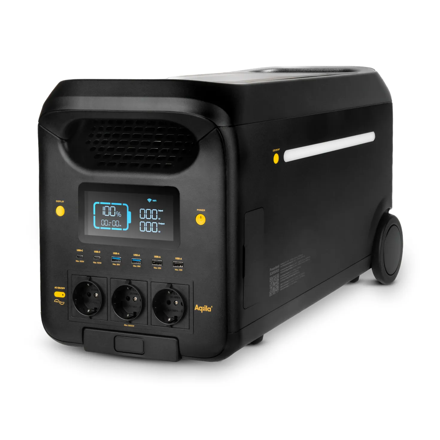 Powerstation Aqiila Powerbird S3000v2, 2560Wh, 3000W, svart