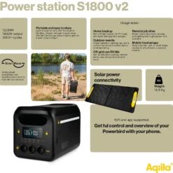 Powerstation Aqiila Powerbird S1800v2, 1800W, 1229Wh