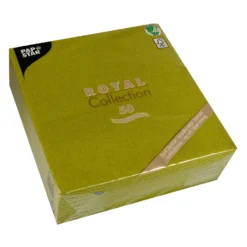 Premiumservett Papstar Premium Oliv, 40x40 cm, 50 st