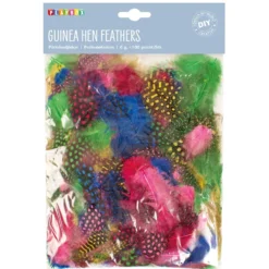 Pärlhönsfjädrar Playbox, blandade färger