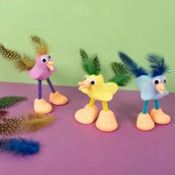 Pärlhönsfjädrar Playbox, blandade färger