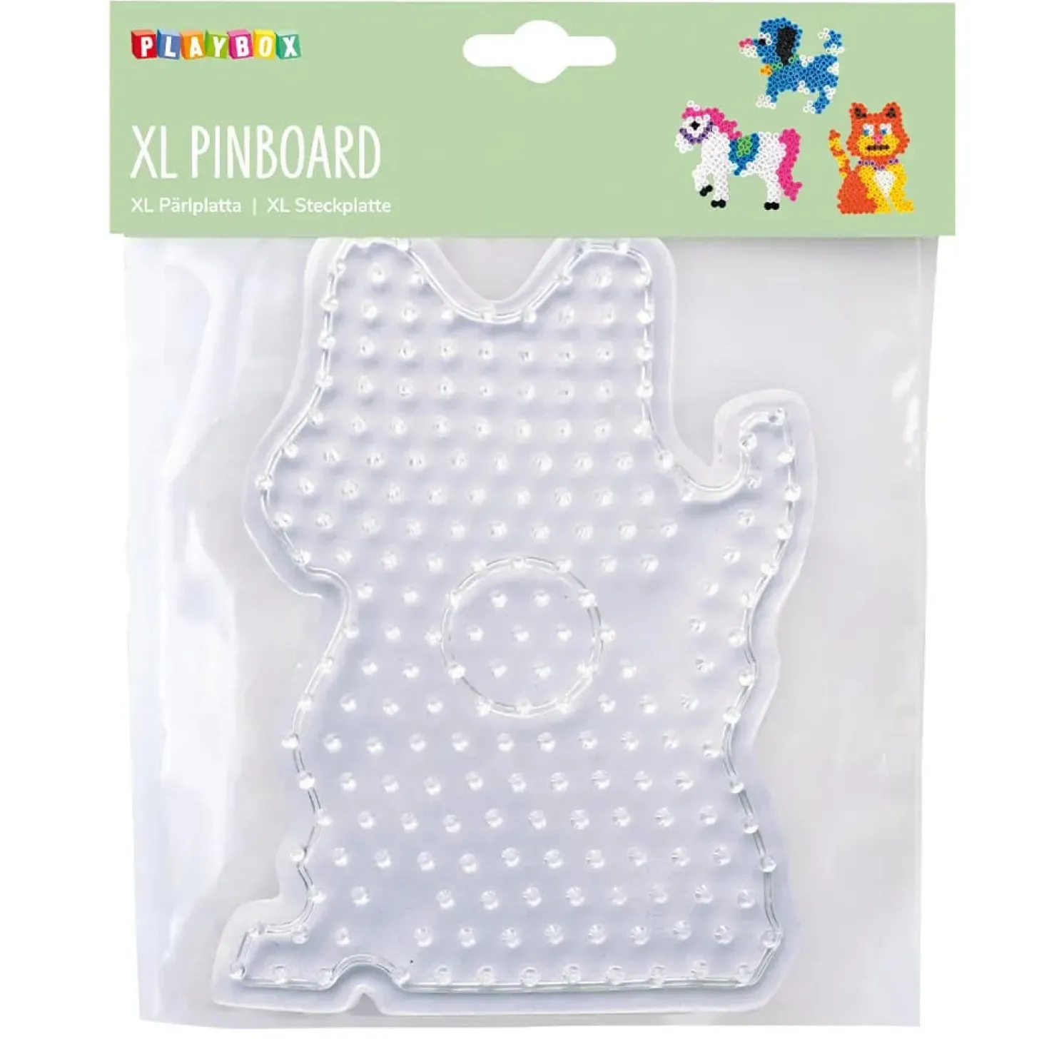 Pärlplatta Playbox XL Djurmotiv, stora pärlor, transparent
