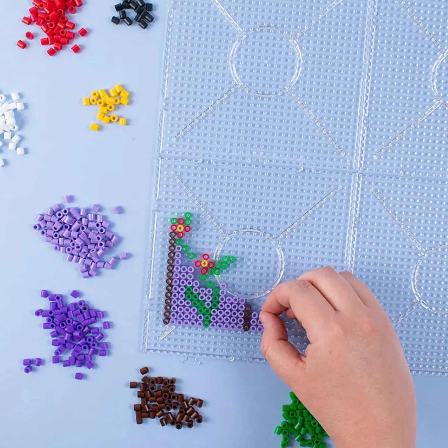 Pärlplattor Playbox Kvadrat Byggbara, transparenta, 2-pack