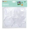 Pärlplattor Playbox, stjärna hexagon kvadrat, transparenta, 3-pack