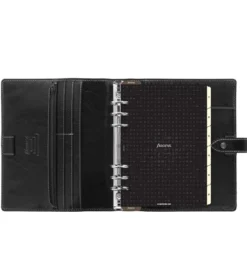 Pärmkalender Filofax Malden A5, buffelläder, svart, 30 mm ringar