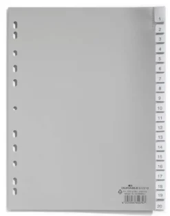 Pärmregister Durable 1-20 A-Z, insticksflikar, 20 flikar, A4
