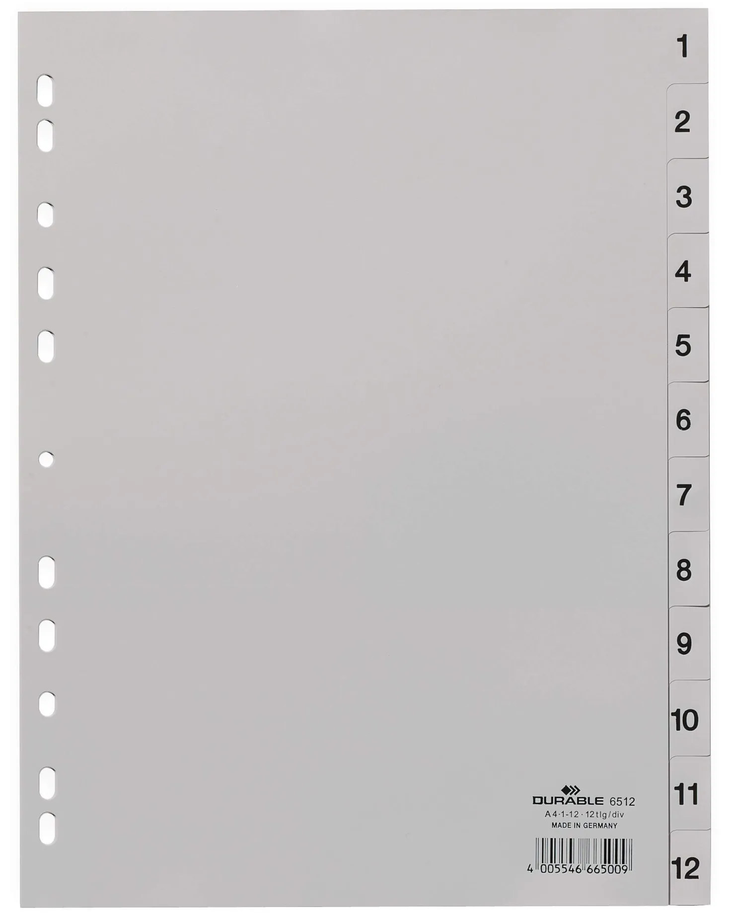 Pärmregister Durable PP, 12 flikar, A4