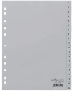 Pärmregister Durable PP 1-20, 20 flikar, A4
