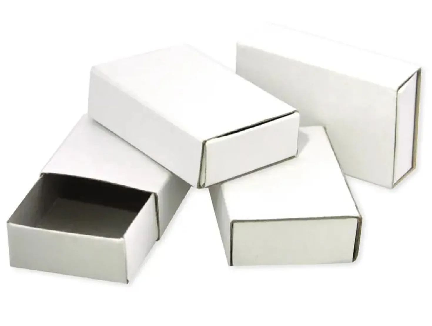 Pysselaskar Playbox Tändsticksformat Vita, 5,5x3,5x1,5 cm