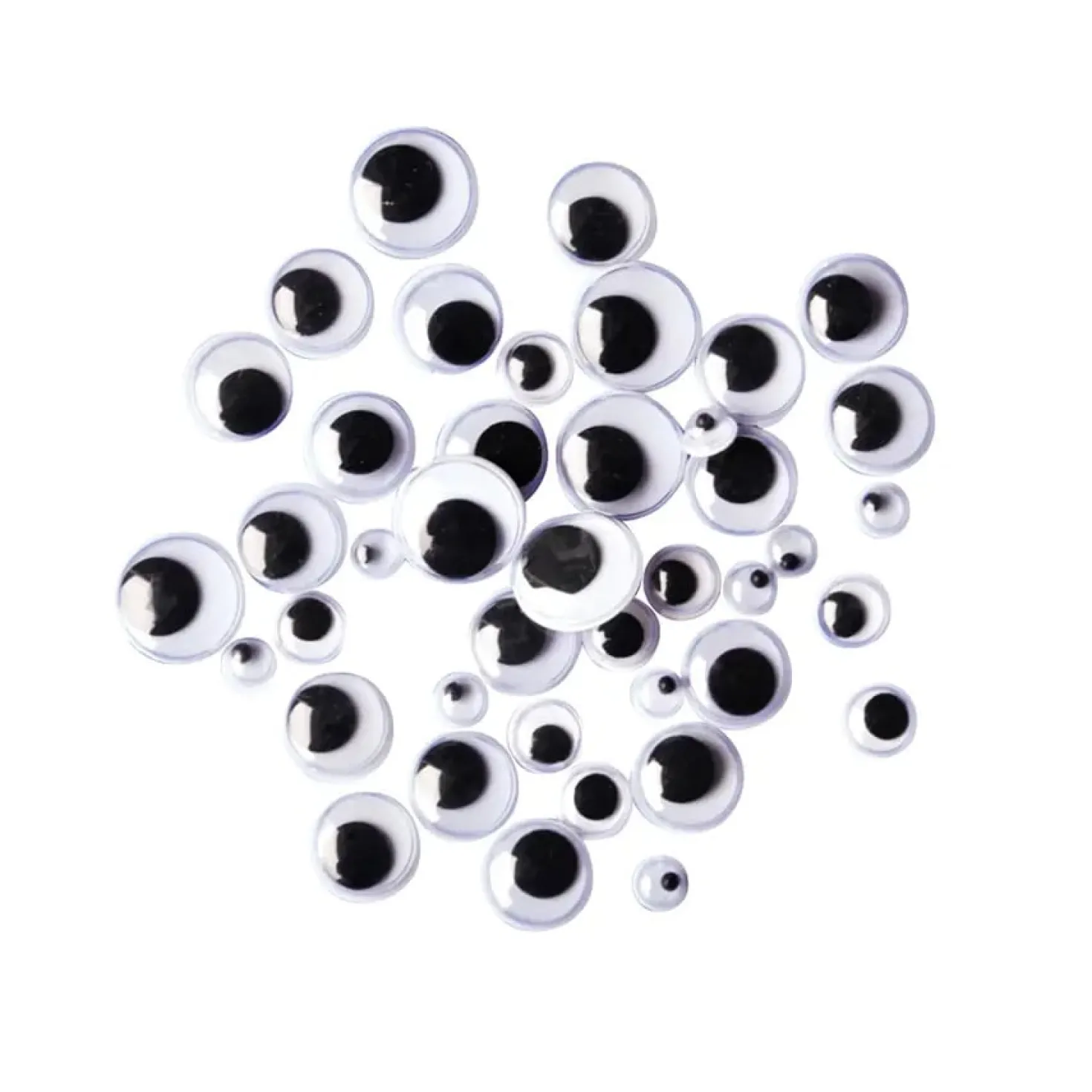 Pysselögon Playbox Rörliga pupiller, svartvita, 7-10-15 mm