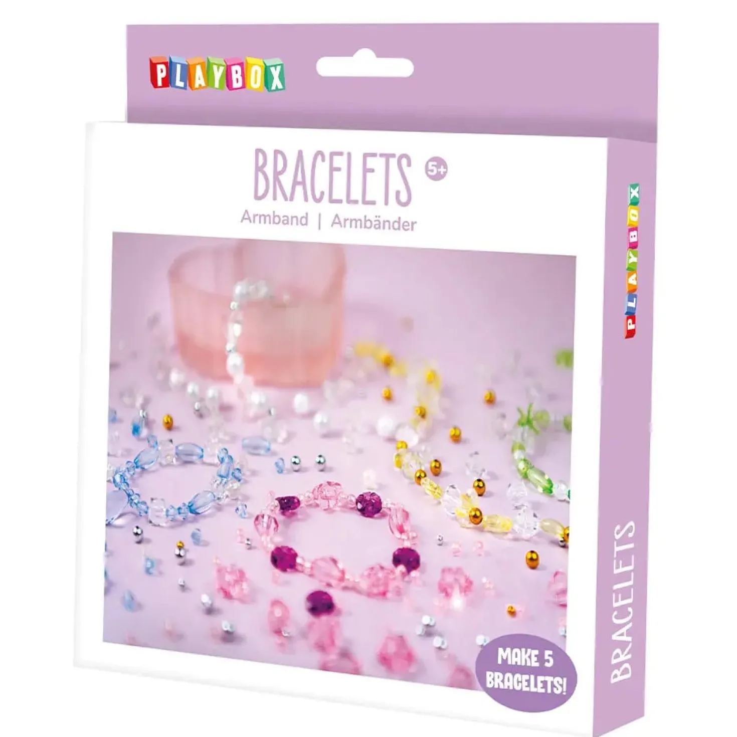 Pysselset armband Playbox, pärlset med blandade färger